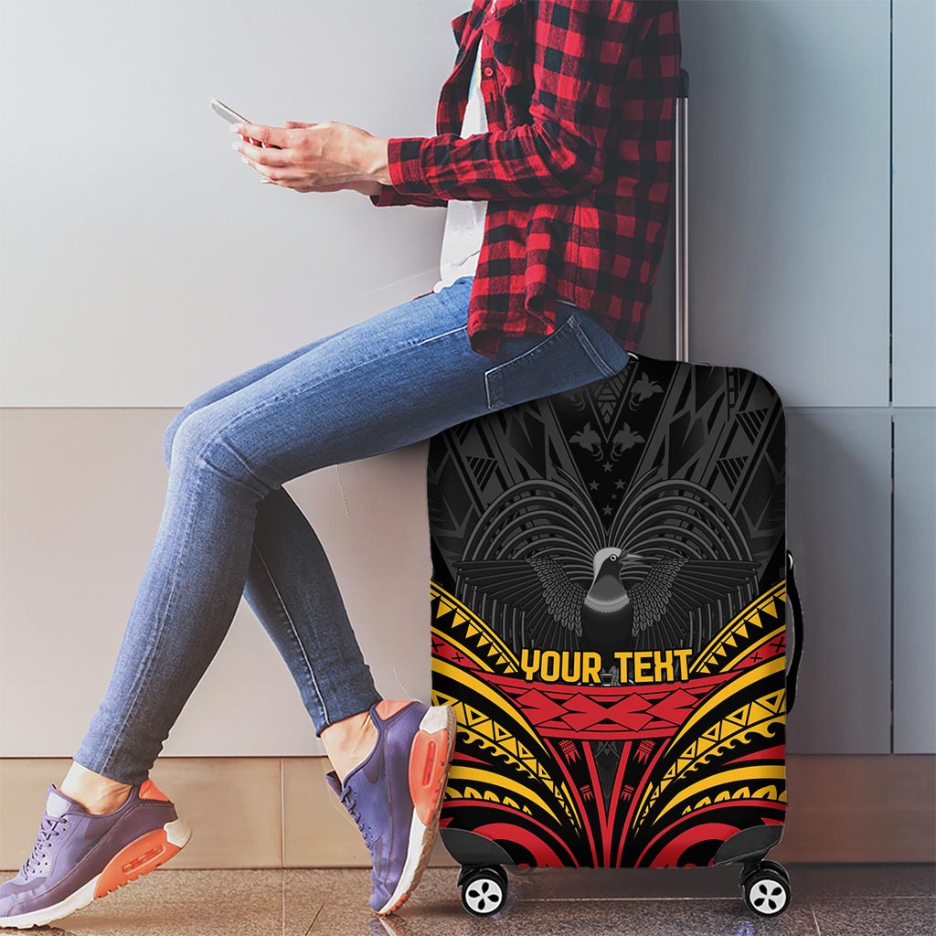 Custom Papua New Guinea Cricket Luggage Cover PNG Emblem Mix Polyneisan Pattern