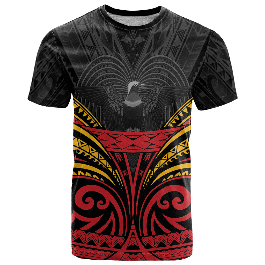 Custom Papua New Guinea Cricket T Shirt PNG Emblem Mix Polyneisan Pattern