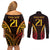 Custom Papua New Guinea Cricket Couples Matching Off Shoulder Short Dress and Long Sleeve Button Shirt Go Barramundis