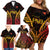 Custom Papua New Guinea Cricket Family Matching Off Shoulder Short Dress and Hawaiian Shirt Go Barramundis