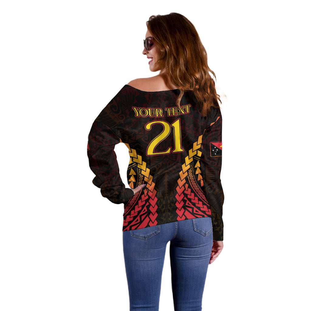 Custom Papua New Guinea Cricket Off Shoulder Sweater Go Barramundis