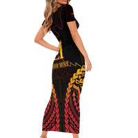 Custom Papua New Guinea Cricket Short Sleeve Bodycon Dress Go Barramundis