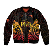 Custom Papua New Guinea Cricket Sleeve Zip Bomber Jacket Go Barramundis