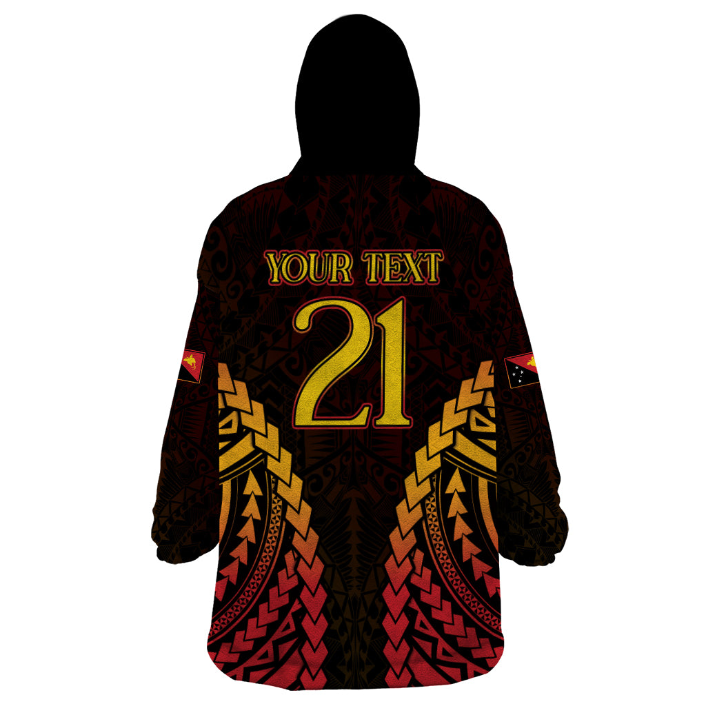 Custom Papua New Guinea Cricket Wearable Blanket Hoodie Go Barramundis