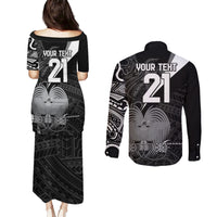 Custom Papua New Guinea Cricket Couples Matching Puletasi and Long Sleeve Button Shirt Tribal Bird of Paradise Tattoo