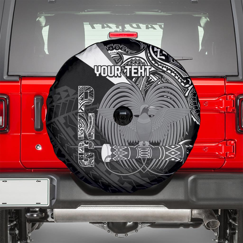 Custom Papua New Guinea Cricket Spare Tire Cover Tribal Bird of Paradise Tattoo