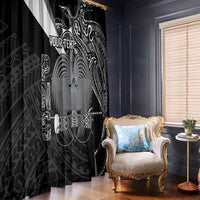 Custom Papua New Guinea Cricket Window Curtain Tribal Bird of Paradise Tattoo