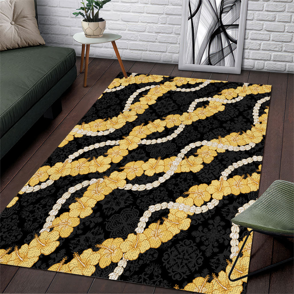Aloha Melemele Hibiscus Pikake Lei Area Rug Hawaiian Quilt Pattern
