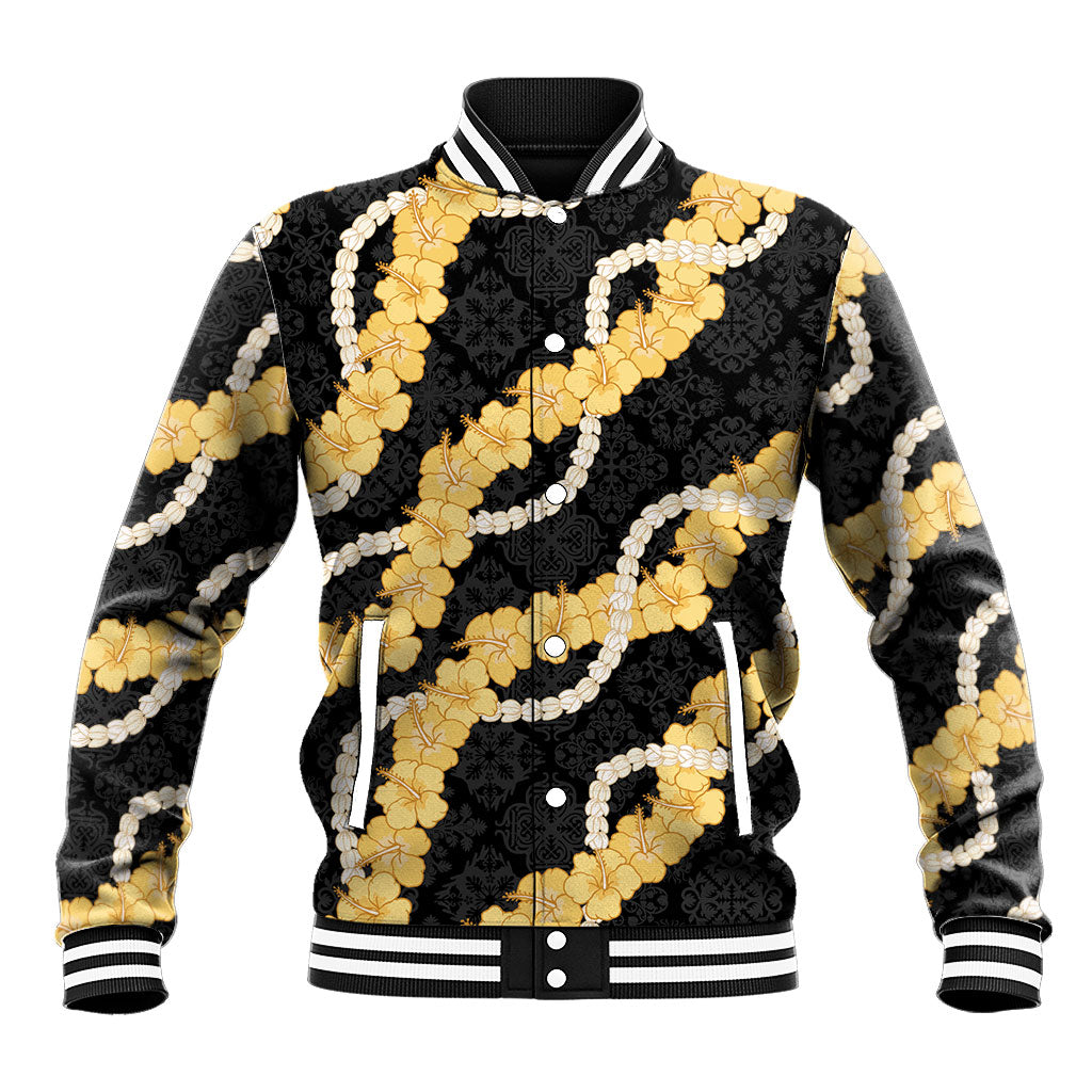 Aloha Melemele Hibiscus Pikake Lei Baseball Jacket Hawaiian Quilt Pattern