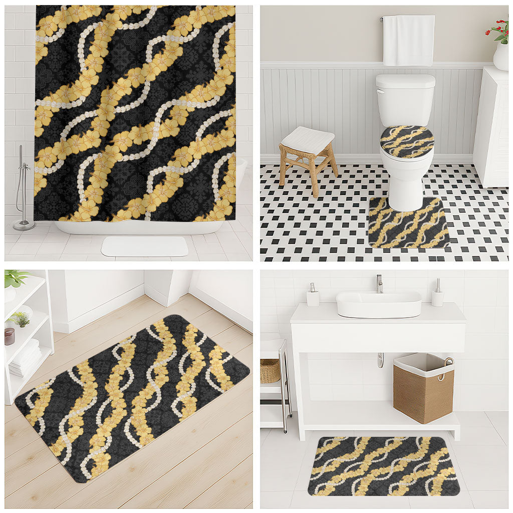 Aloha Melemele Hibiscus Pikake Lei Bathroom Set Hawaiian Quilt Pattern