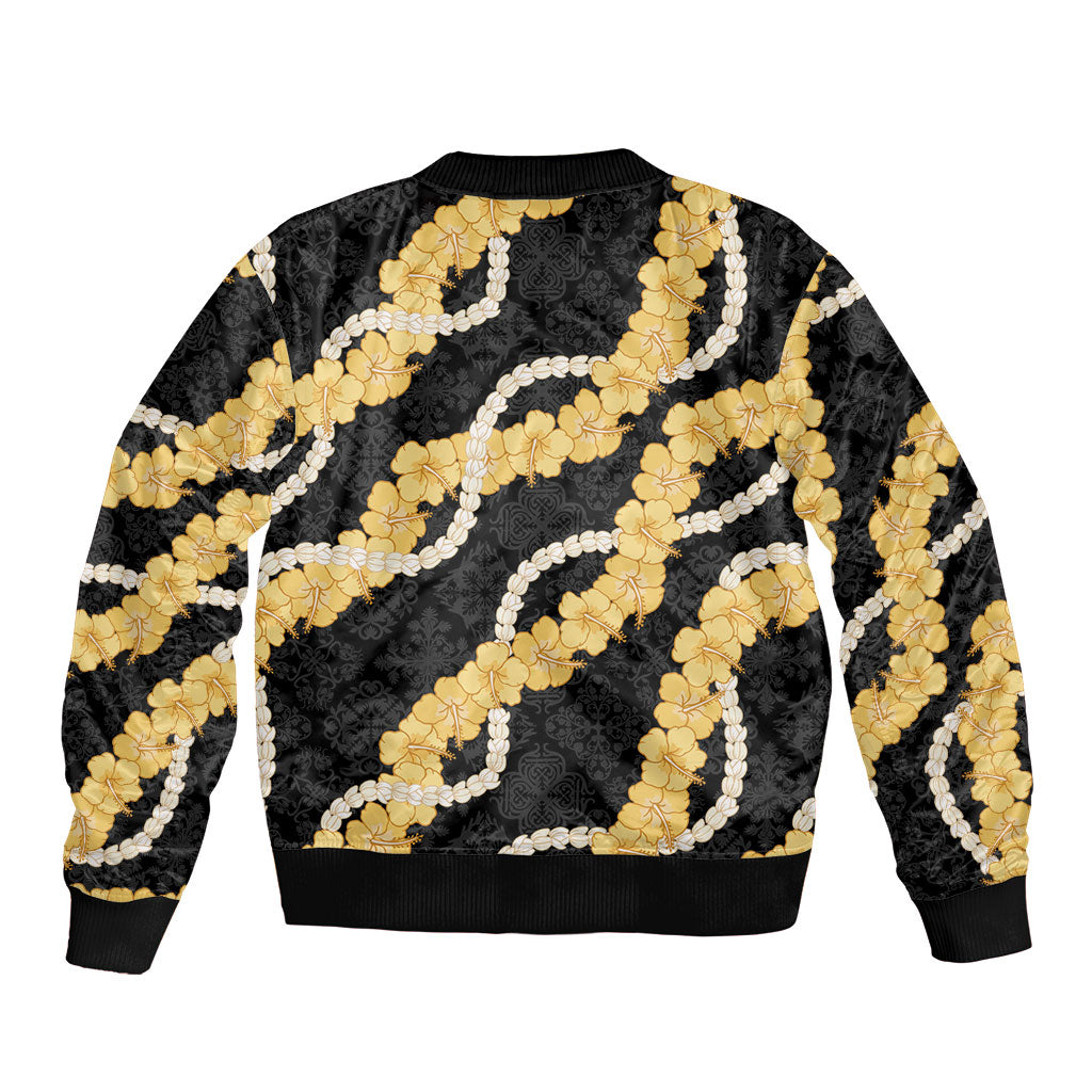 Aloha Melemele Hibiscus Pikake Lei Bomber Jacket Hawaiian Quilt Pattern