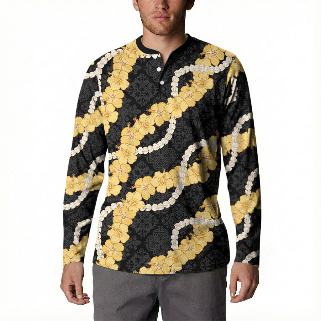 Aloha Melemele Hibiscus Pikake Lei Button Sweatshirt Hawaiian Quilt Pattern