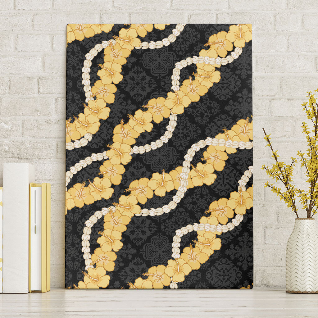 Aloha Melemele Hibiscus Pikake Lei Canvas Wall Art Hawaiian Quilt Pattern