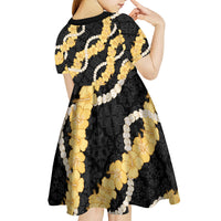 Aloha Melemele Hibiscus Pikake Lei Kid Short Sleeve Dress Hawaiian Quilt Pattern