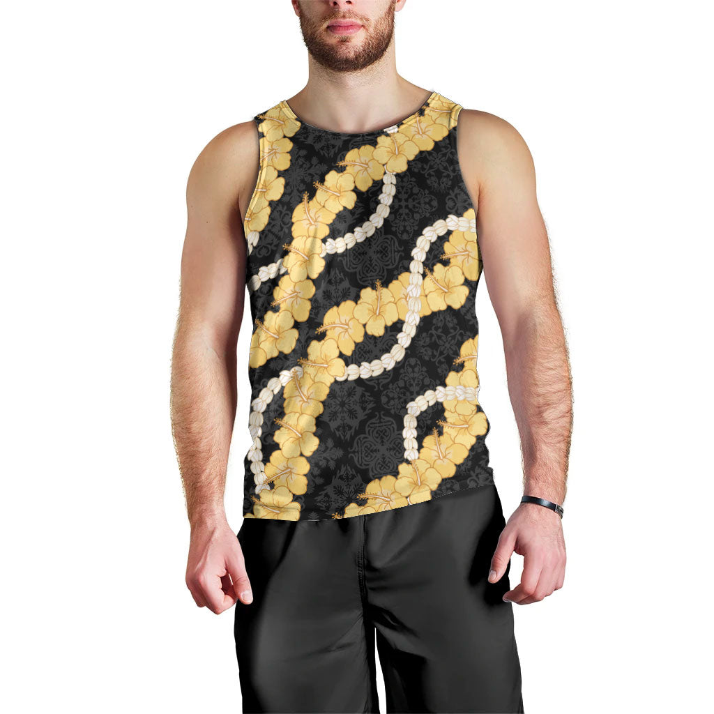 Aloha Melemele Hibiscus Pikake Lei Men Tank Top Hawaiian Quilt Pattern