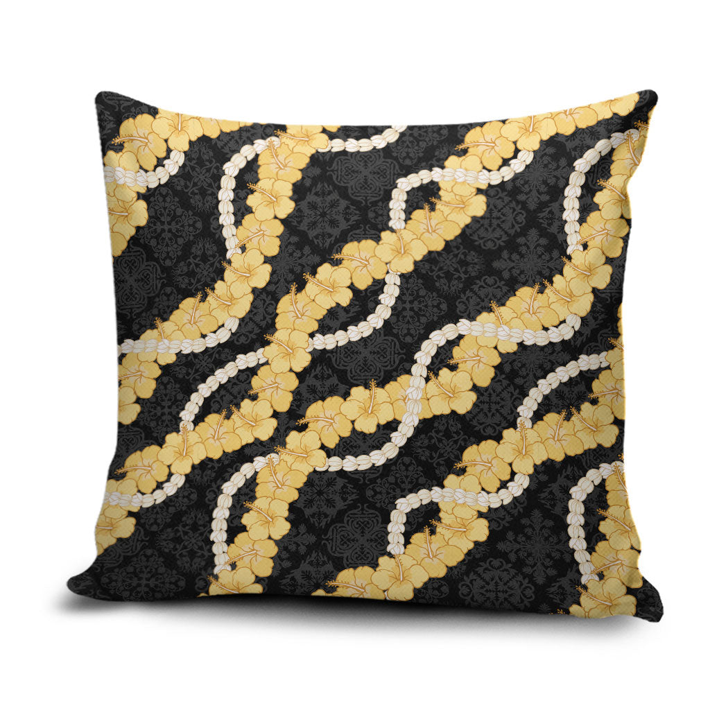 Aloha Melemele Hibiscus Pikake Lei Pillow Cover Hawaiian Quilt Pattern