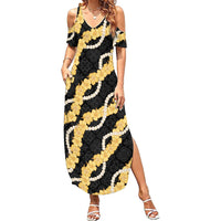 Aloha Melemele Hibiscus Pikake Lei Summer Maxi Dress Hawaiian Quilt Pattern