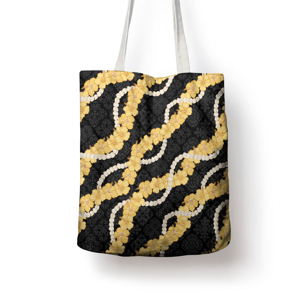 Aloha Melemele Hibiscus Pikake Lei Tote Bag Hawaiian Quilt Pattern