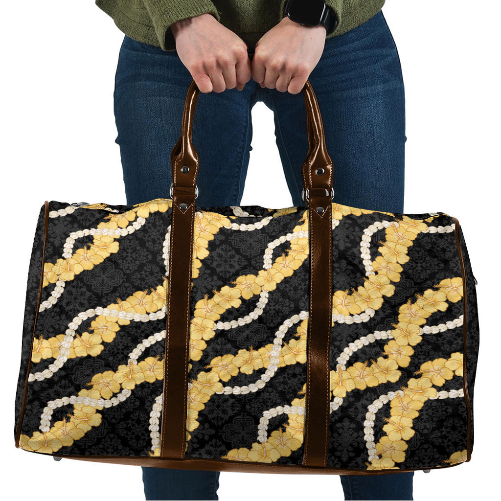 Aloha Melemele Hibiscus Pikake Lei Travel Bag Hawaiian Quilt Pattern