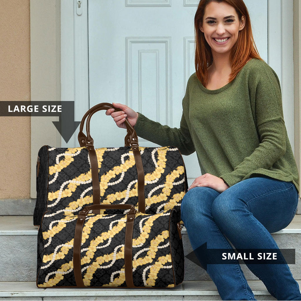 Aloha Melemele Hibiscus Pikake Lei Travel Bag Hawaiian Quilt Pattern