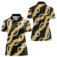 Aloha Melemele Hibiscus Pikake Lei Women Polo Shirt Hawaiian Quilt Pattern