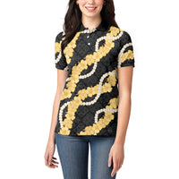 Aloha Melemele Hibiscus Pikake Lei Women Polo Shirt Hawaiian Quilt Pattern
