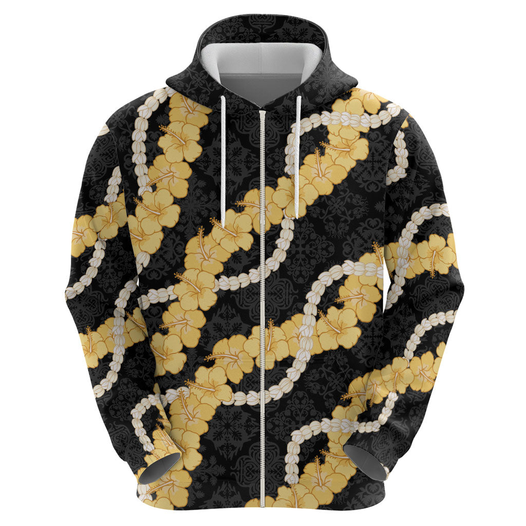 Aloha Melemele Hibiscus Pikake Lei Zip Hoodie Hawaiian Quilt Pattern