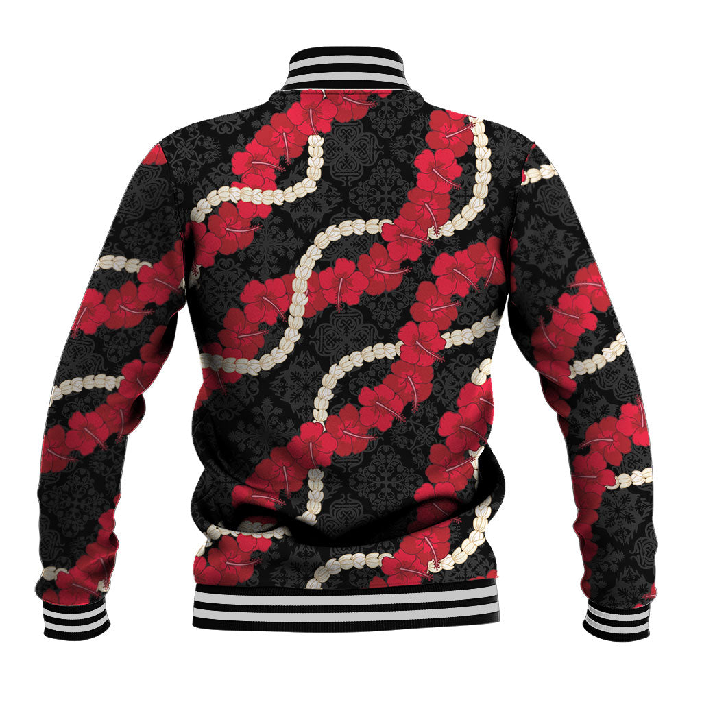 Aloha Ula'ula Hibiscus Pikake Lei Baseball Jacket Hawaiian Quilt Pattern