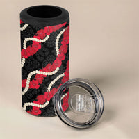 Aloha Ula'ula Hibiscus Pikake Lei 4 in 1 Can Cooler Tumbler Hawaiian Quilt Pattern