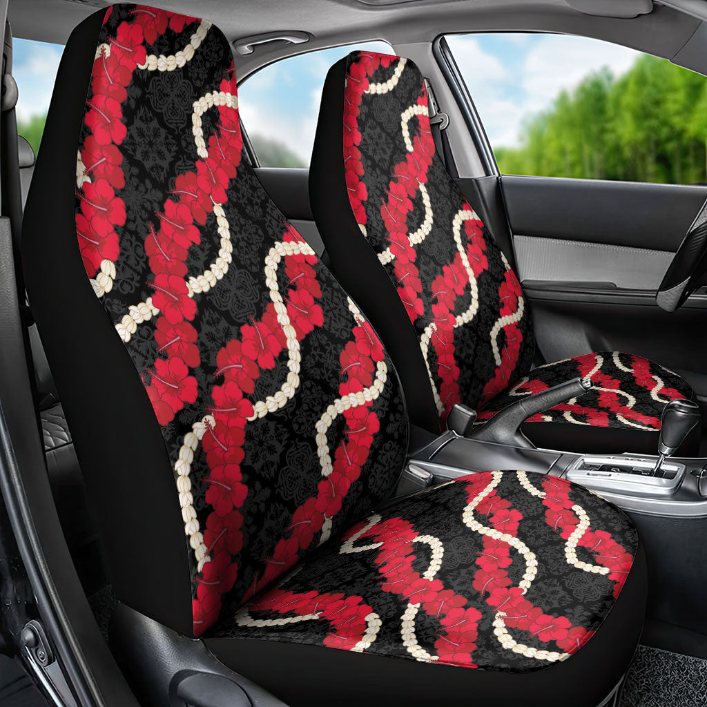 Aloha Ula'ula Hibiscus Pikake Lei Car Seat Cover Hawaiian Quilt Pattern