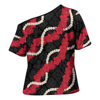 Aloha Ula'ula Hibiscus Pikake Lei Cross Shoulder Shirt Hawaiian Quilt Pattern