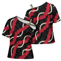 Aloha Ula'ula Hibiscus Pikake Lei Cross Shoulder Shirt Hawaiian Quilt Pattern