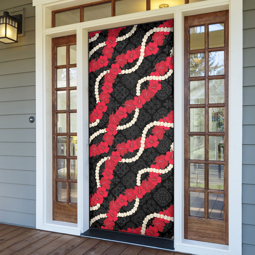 Aloha Ula'ula Hibiscus Pikake Lei Door Cover Hawaiian Quilt Pattern