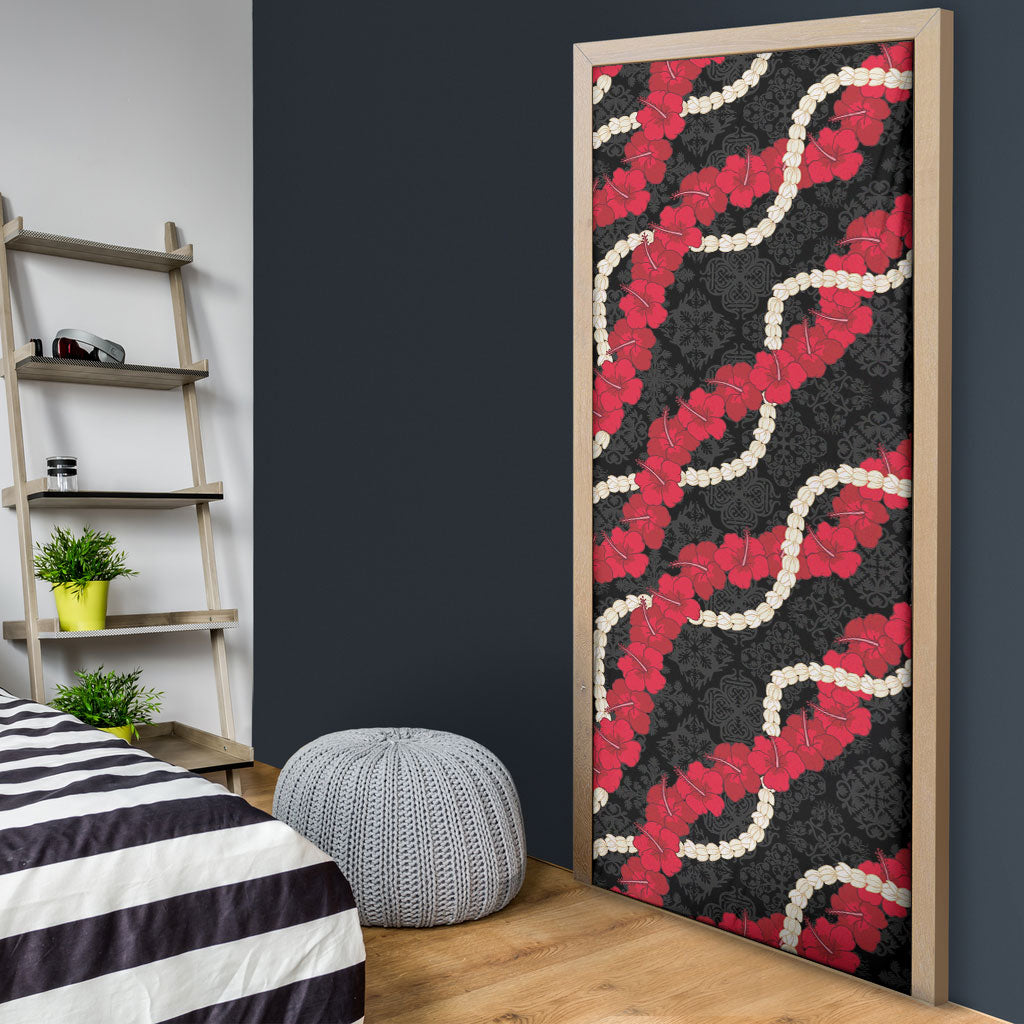 Aloha Ula'ula Hibiscus Pikake Lei Door Cover Hawaiian Quilt Pattern