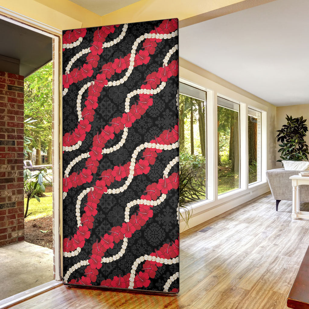 Aloha Ula'ula Hibiscus Pikake Lei Door Cover Hawaiian Quilt Pattern