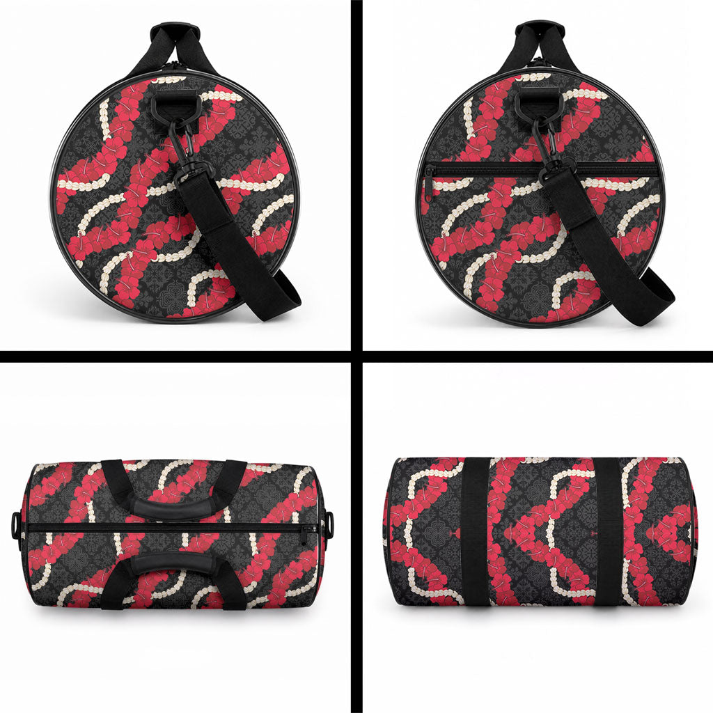 Aloha Ula'ula Hibiscus Pikake Lei Duffle Bag Hawaiian Quilt Pattern LT9 - Polynesian Pride