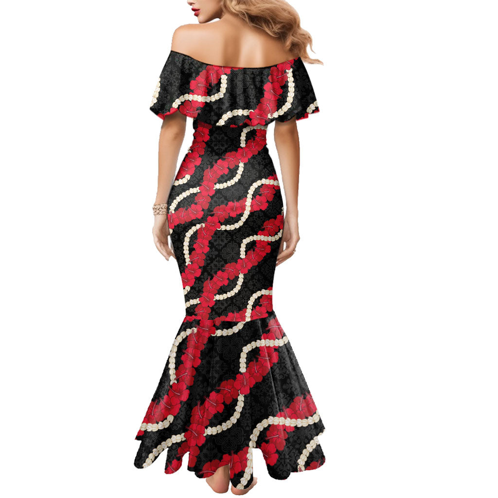 Aloha Ula'ula Hibiscus Pikake Lei Family Matching Mermaid Dress and Hawaiian Shirt Hawaiian Quilt Pattern