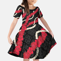 Aloha Ula'ula Hibiscus Pikake Lei Family Matching Off The Shoulder Long Sleeve Dress and Hawaiian Shirt Hawaiian Quilt Pattern