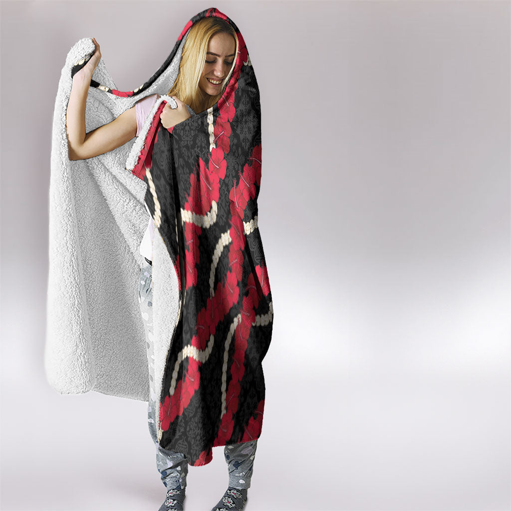 Aloha Ula'ula Hibiscus Pikake Lei Hooded Blanket Hawaiian Quilt Pattern