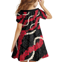 Aloha Ula'ula Hibiscus Pikake Lei Kid Short Sleeve Dress Hawaiian Quilt Pattern