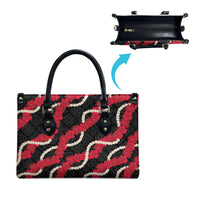 Aloha Ula'ula Hibiscus Pikake Lei Leather Bag Hawaiian Quilt Pattern