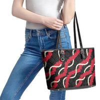 Aloha Ula'ula Hibiscus Pikake Lei Leather Tote Bag Hawaiian Quilt Pattern