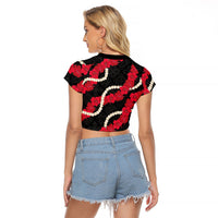 Aloha Ula'ula Hibiscus Pikake Lei Raglan Cropped T Shirt Hawaiian Quilt Pattern