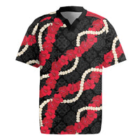 Aloha Ula'ula Hibiscus Pikake Lei Rugby Jersey Hawaiian Quilt Pattern