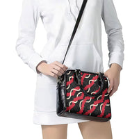 Aloha Ula'ula Hibiscus Pikake Lei Shoulder Handbag Hawaiian Quilt Pattern