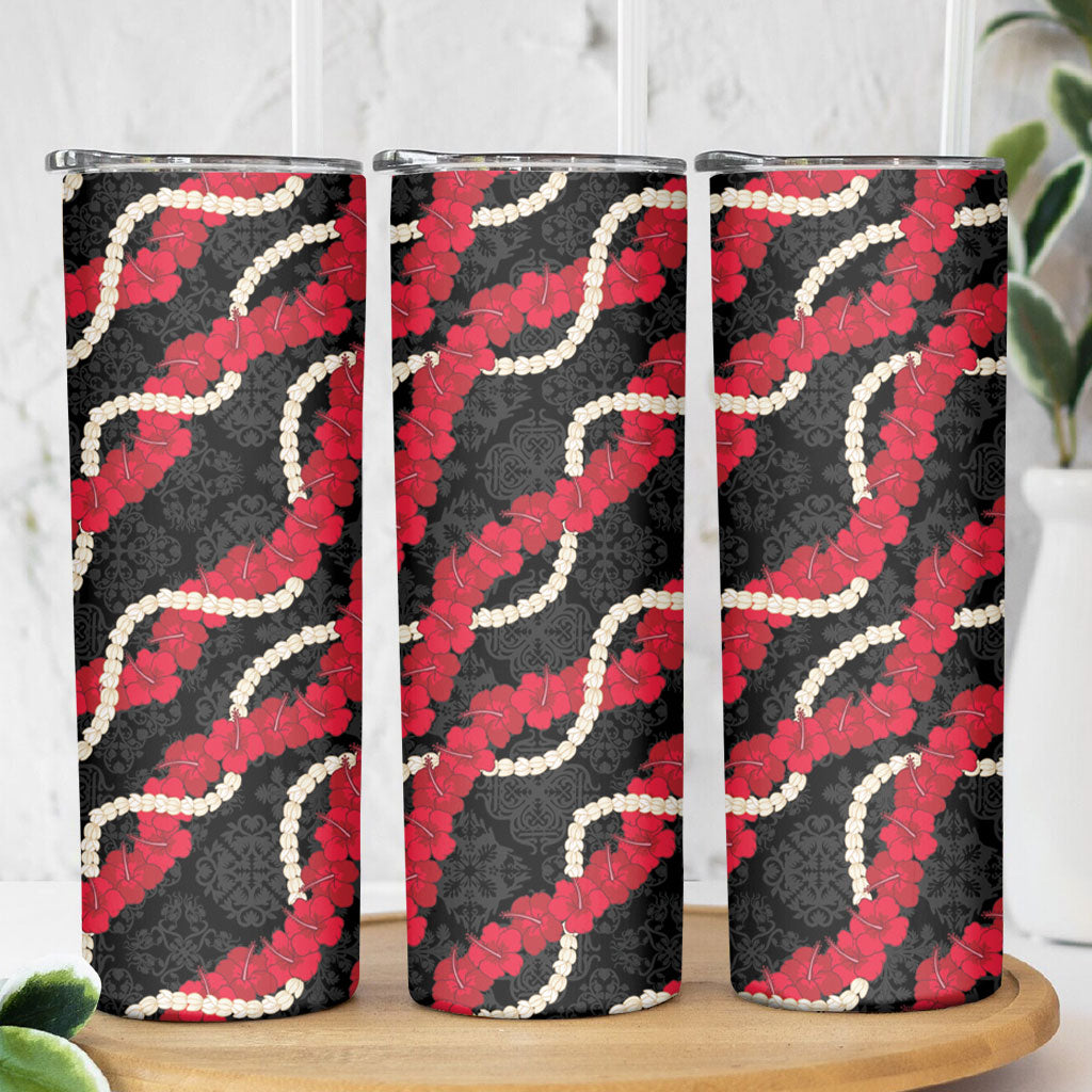 Aloha Ula'ula Hibiscus Pikake Lei Skinny Tumbler Hawaiian Quilt Pattern