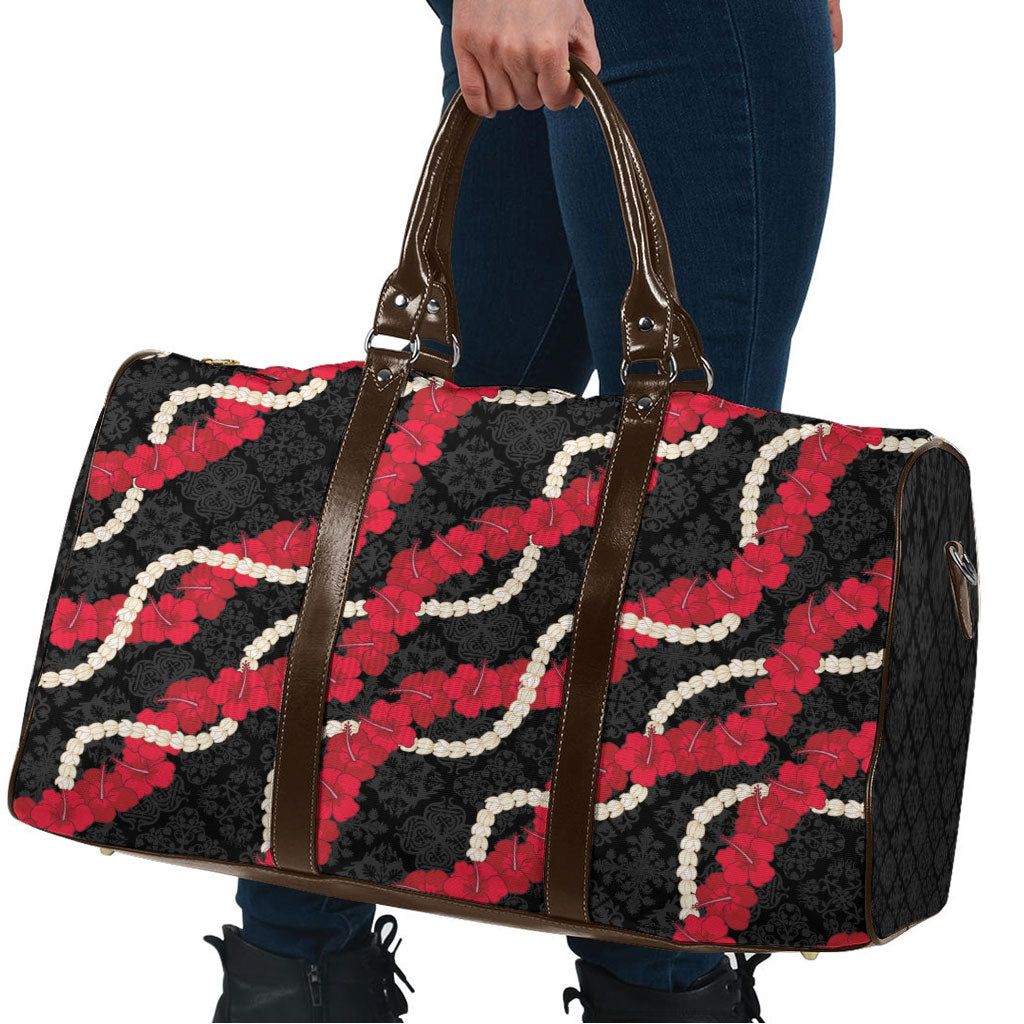 Aloha Ula'ula Hibiscus Pikake Lei Travel Bag Hawaiian Quilt Pattern