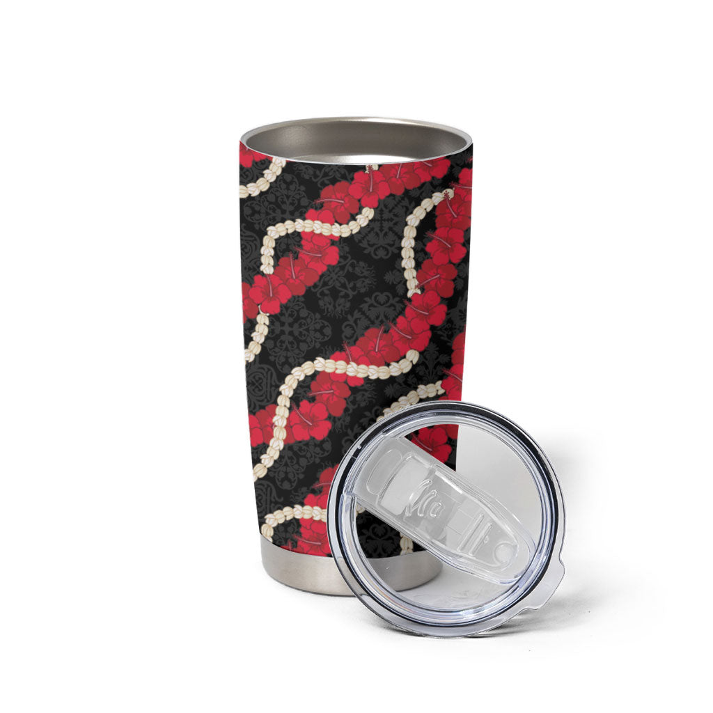 Aloha Ula'ula Hibiscus Pikake Lei Tumbler Cup Hawaiian Quilt Pattern