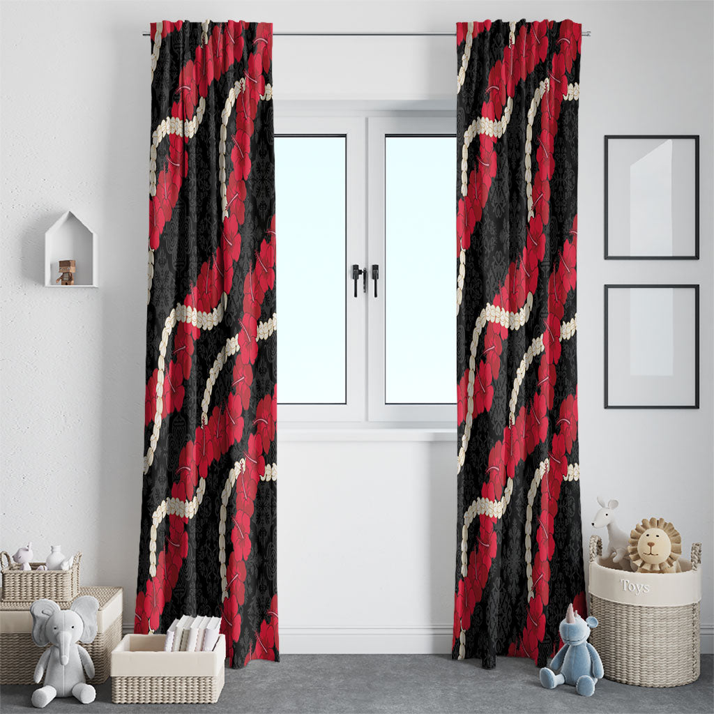 Aloha Ula'ula Hibiscus Pikake Lei Window Curtain Hawaiian Quilt Pattern