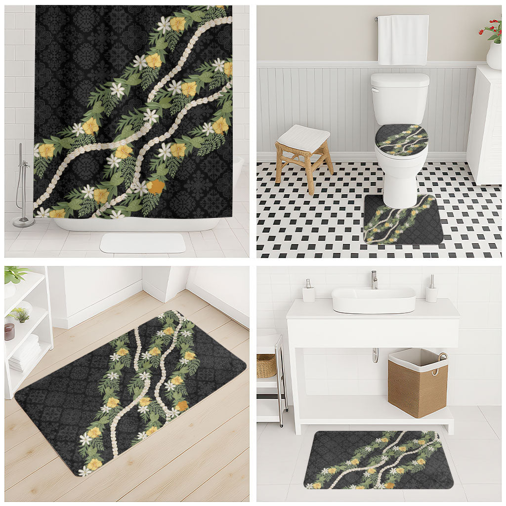 Puakenikeni Anthurium Pikake Lei Bathroom Set Hawaiian Quilt Pattern